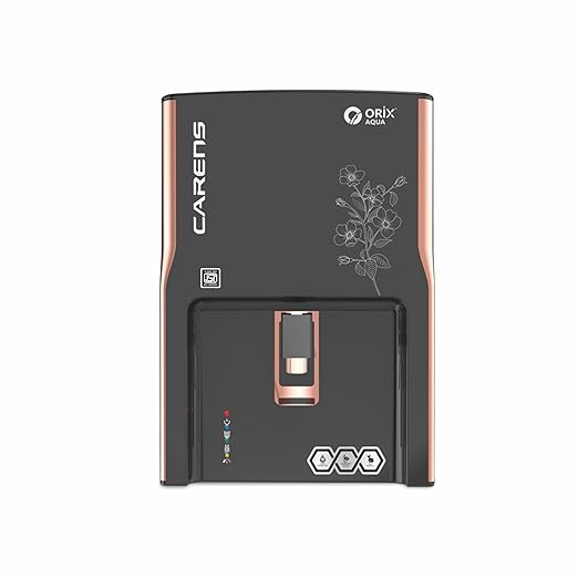 Orix Aqua Carens (Black) 12 Lph RO+ALKALINE WITH COPPER+UVC+TDS Controller Water Purifier Comes With Smart LED Indicators & Installation Kit.